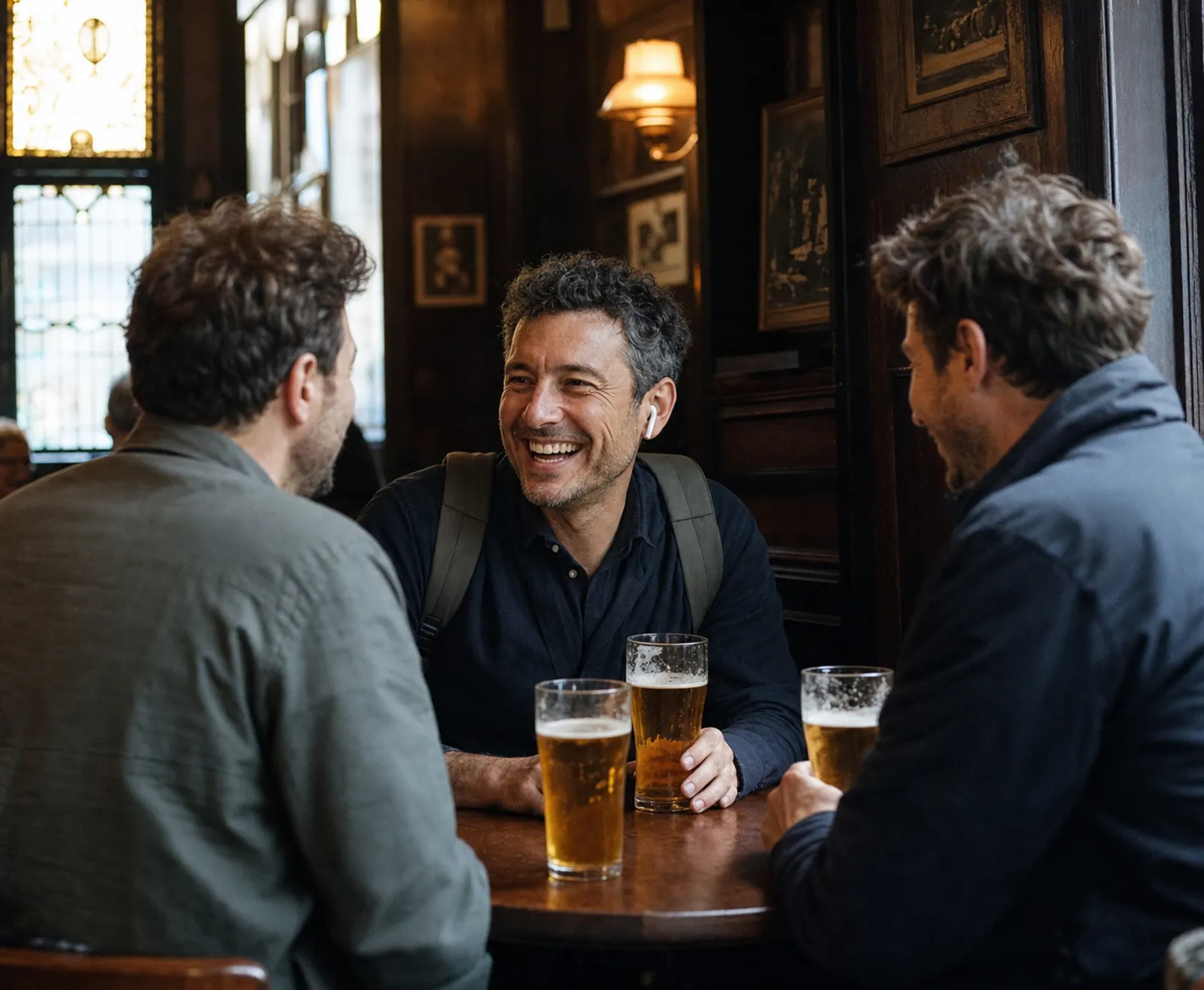 pub, conversación entre amigos