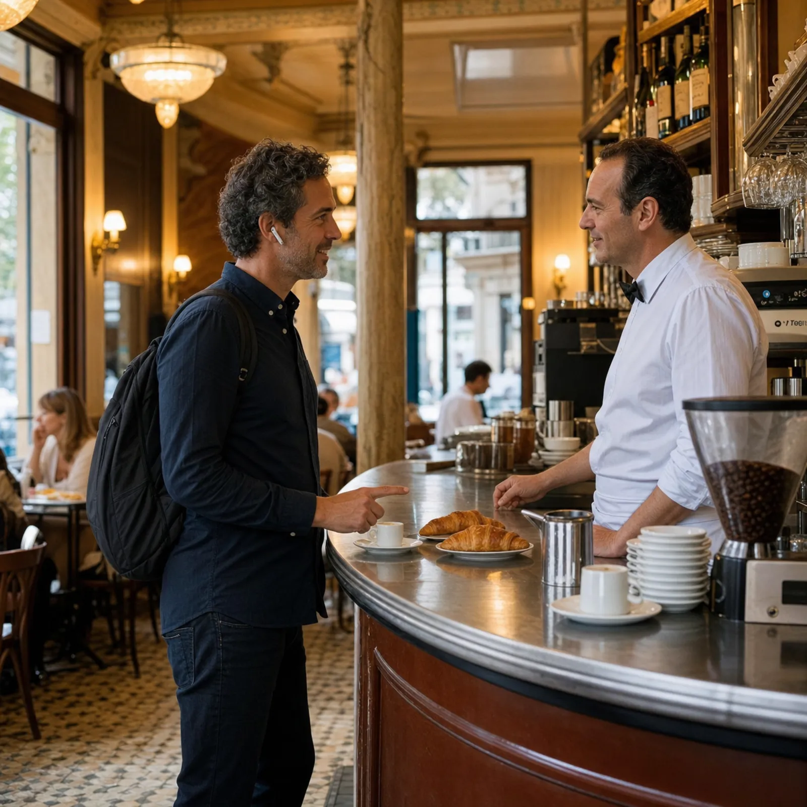 bancone di un bistrot, caffè